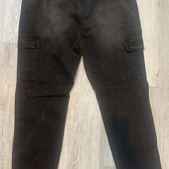 Nova Men Snap Button Cargo Jeans Size 42 Plus Size Urban Grunge Streetwear Goth - Picture 2 of 7